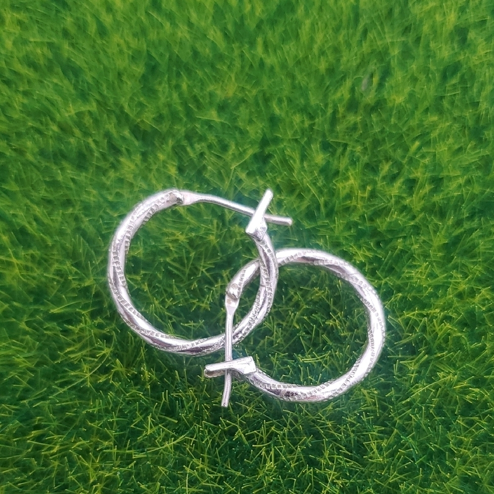 Dainty Silver Tone Hoop Earrings E1021